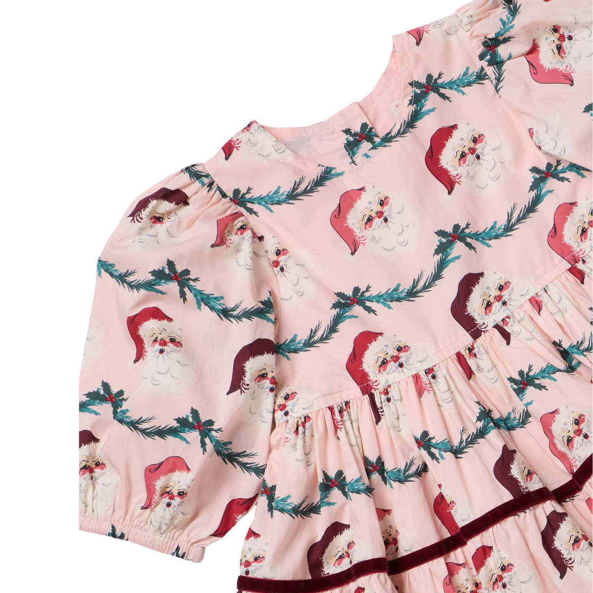 Baby Maribelle Dress Set Santa Garland | Pink Chicken
