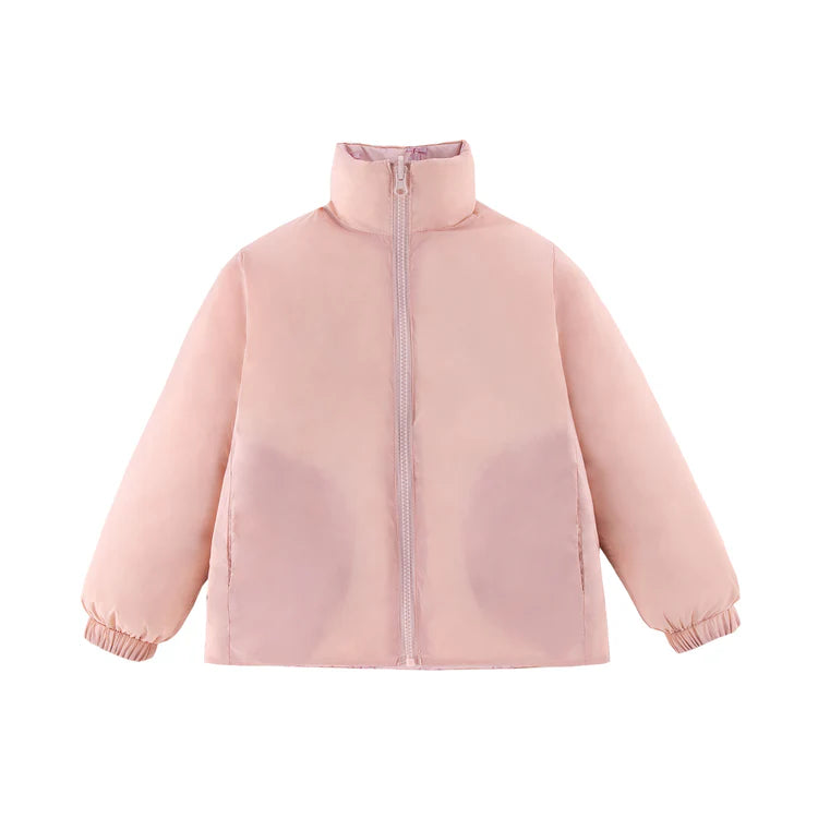 Reversible Puffer in Lovely Bow/Pink Soild