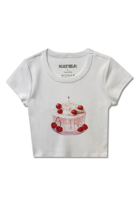 CHERRY CAKE GRAPHIC TEE -KatieJ NYC