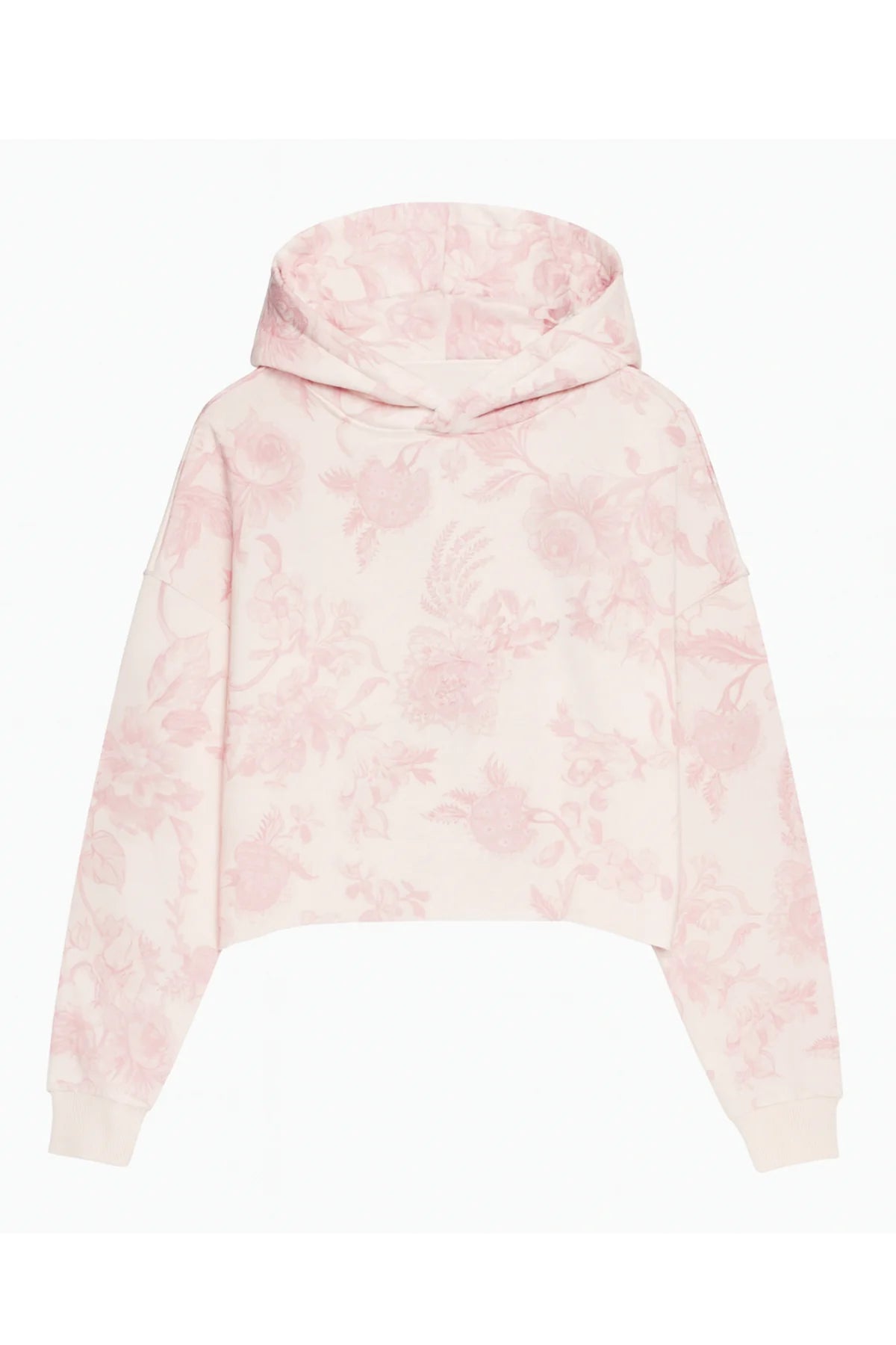 Cody Crop Hoodie in Pink Toile - KatieJ NYC