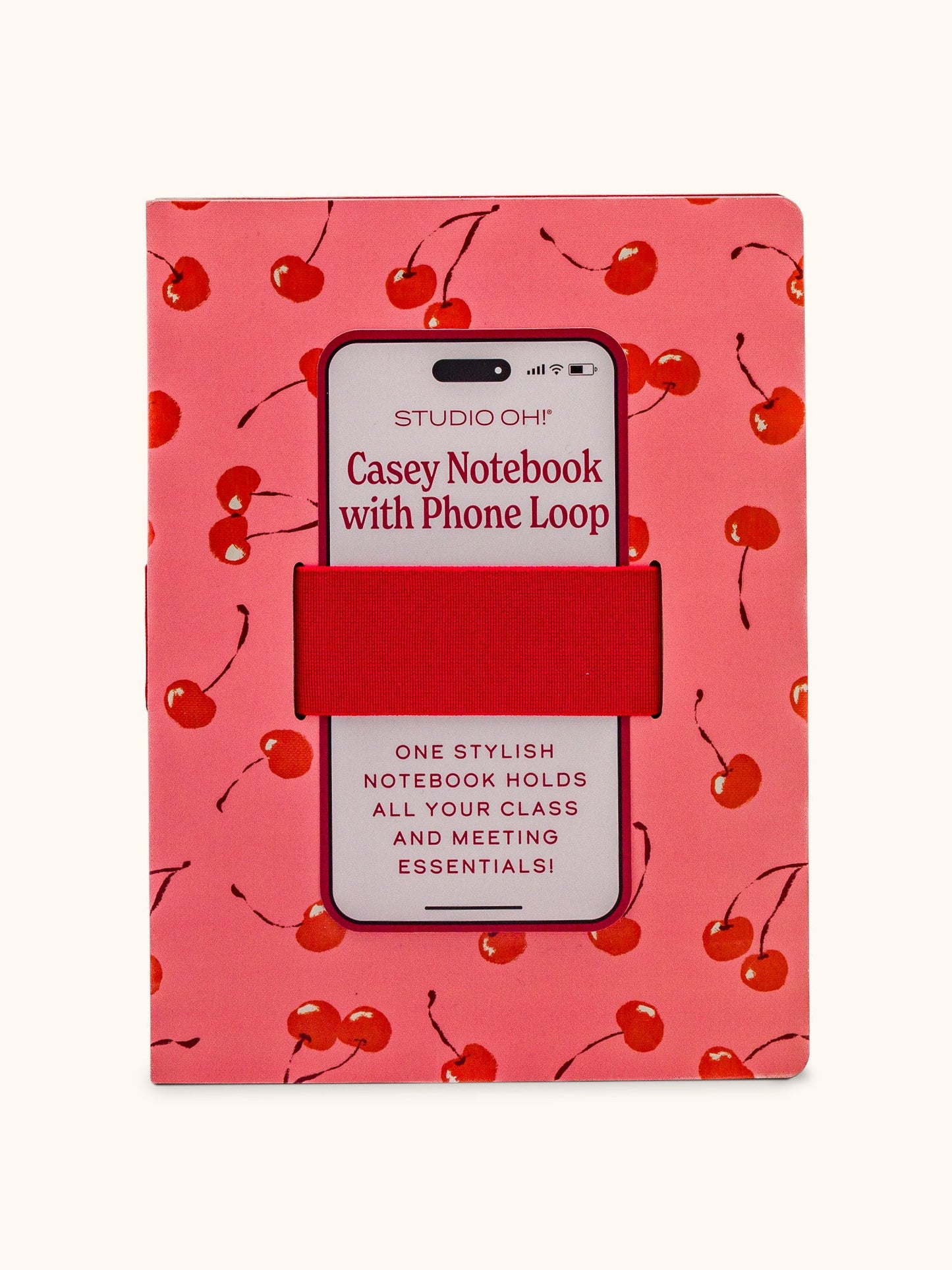 Fresh-Picked Cherries Casey Notebook with Phone Loop