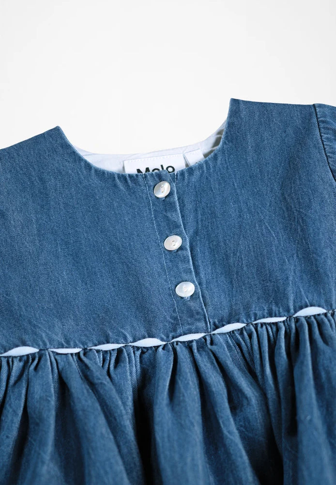 Charlotte Dress in Mid Blue Wash - Molo