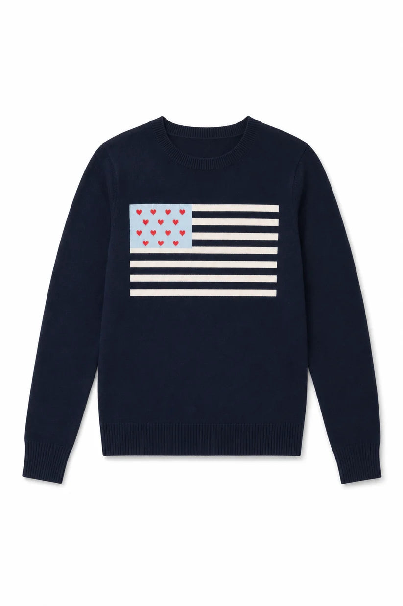 Tiegan Navy Flag sweater | Theme NYC