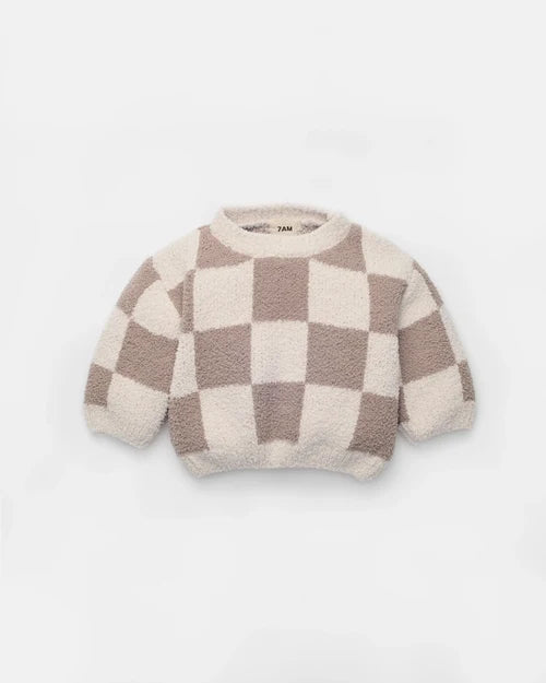 Checkers Fuzzy Boxy Baby & Toddler Sweater | 7AM Enfant