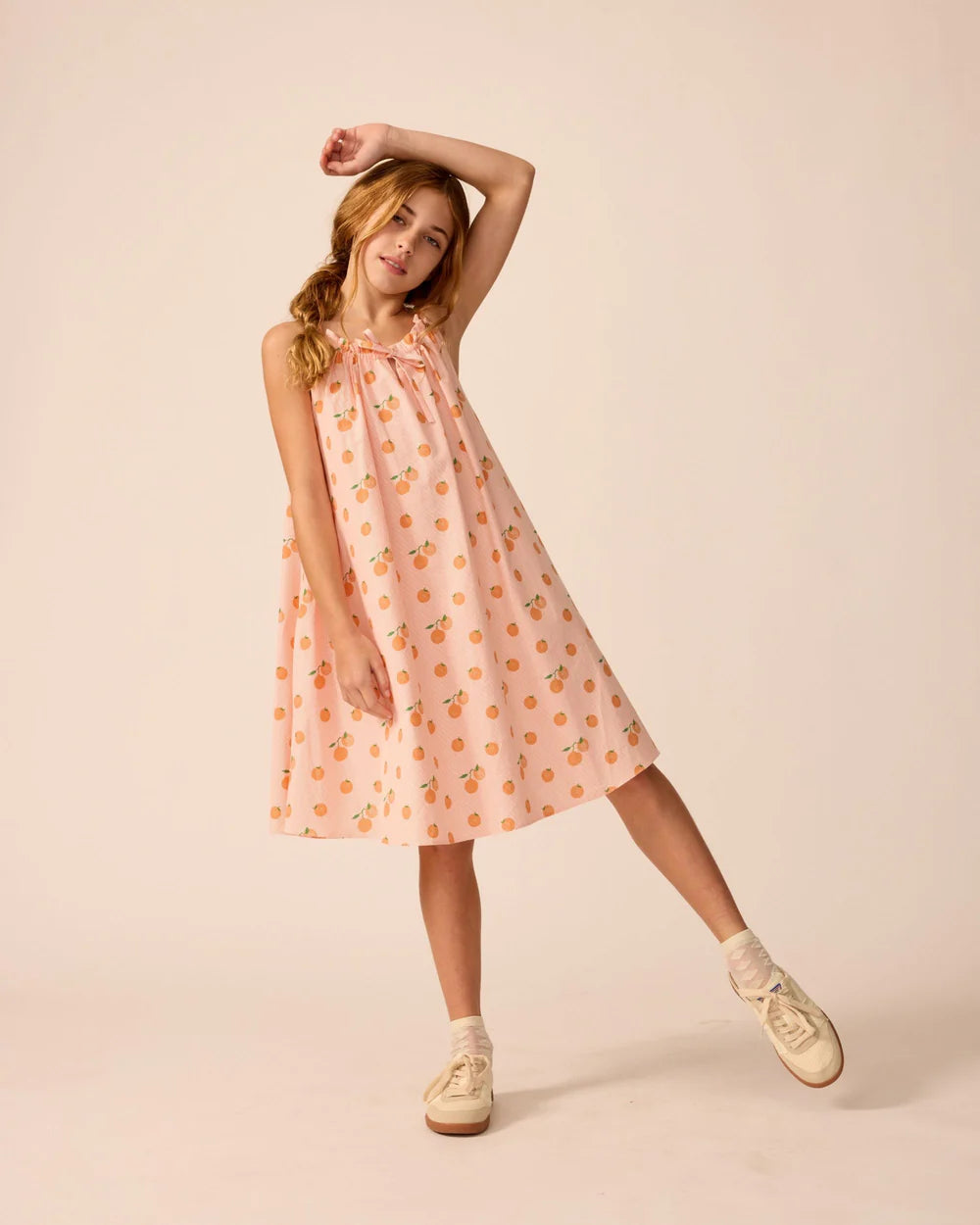 The Sunday Collective - Tie Neck Dress in Clementine