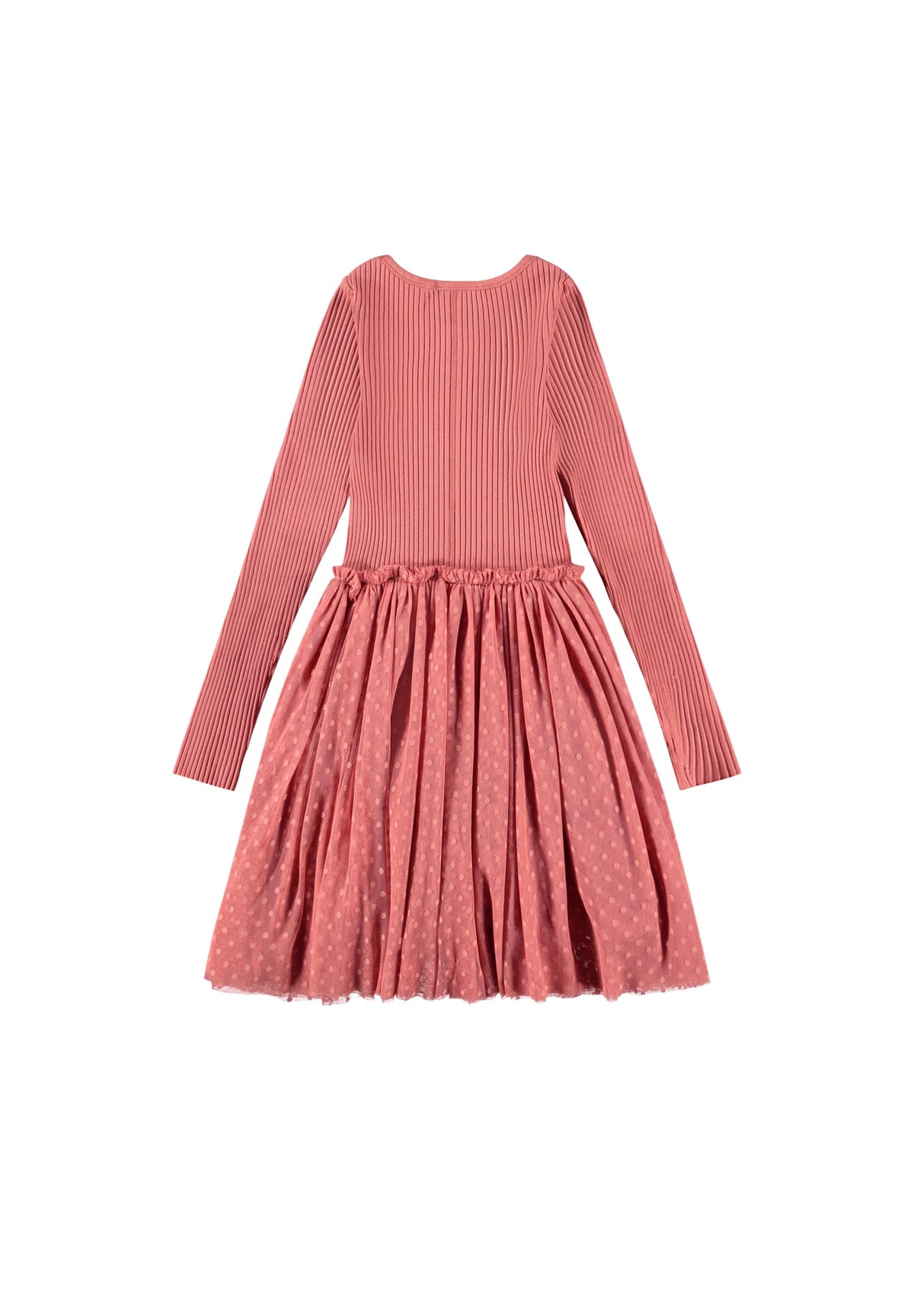 Cosette Pink Ribbed & Mesh Dress | Molo