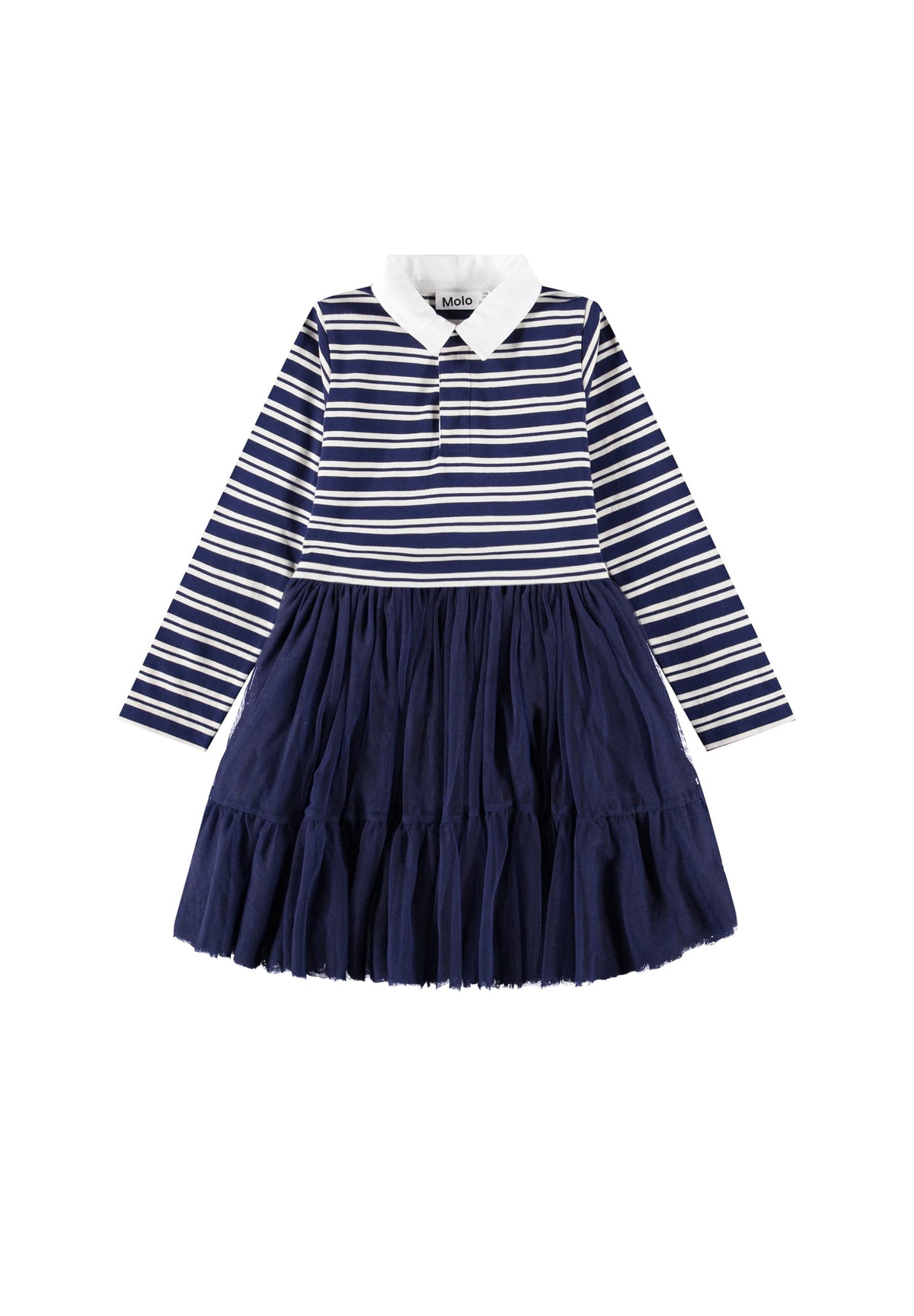 Cyanne Dark Blue & White Striped Dress | Molo