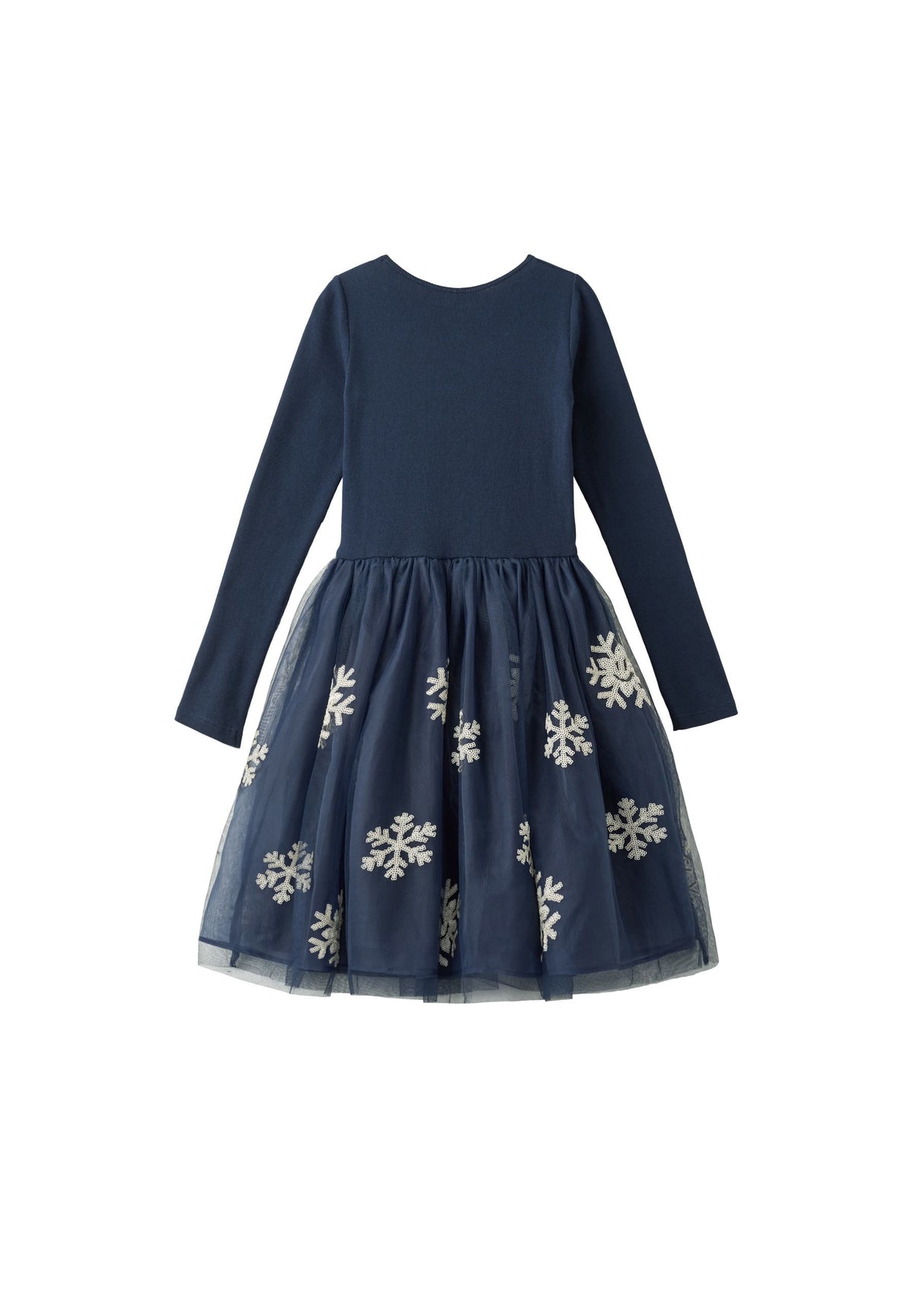 Cyrus Dark Blue Snowflake Tulle Dress | Molo
