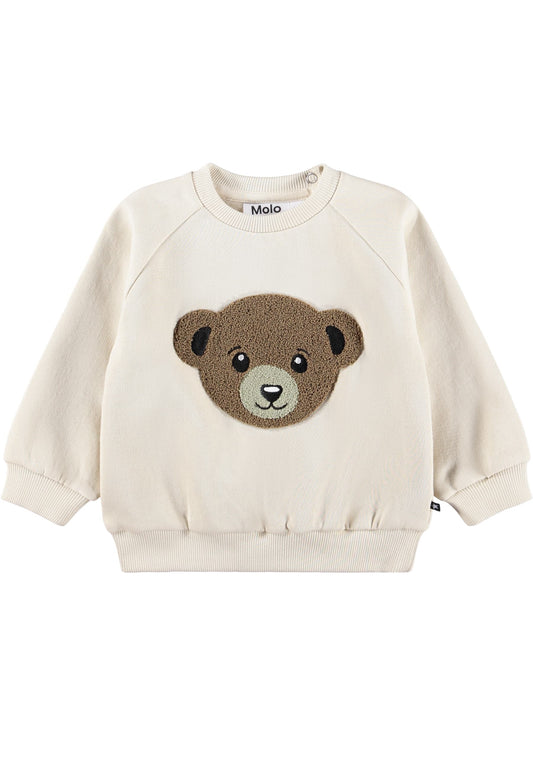 Disc Teddy Bear Sweatshirt in Off-White | Molo