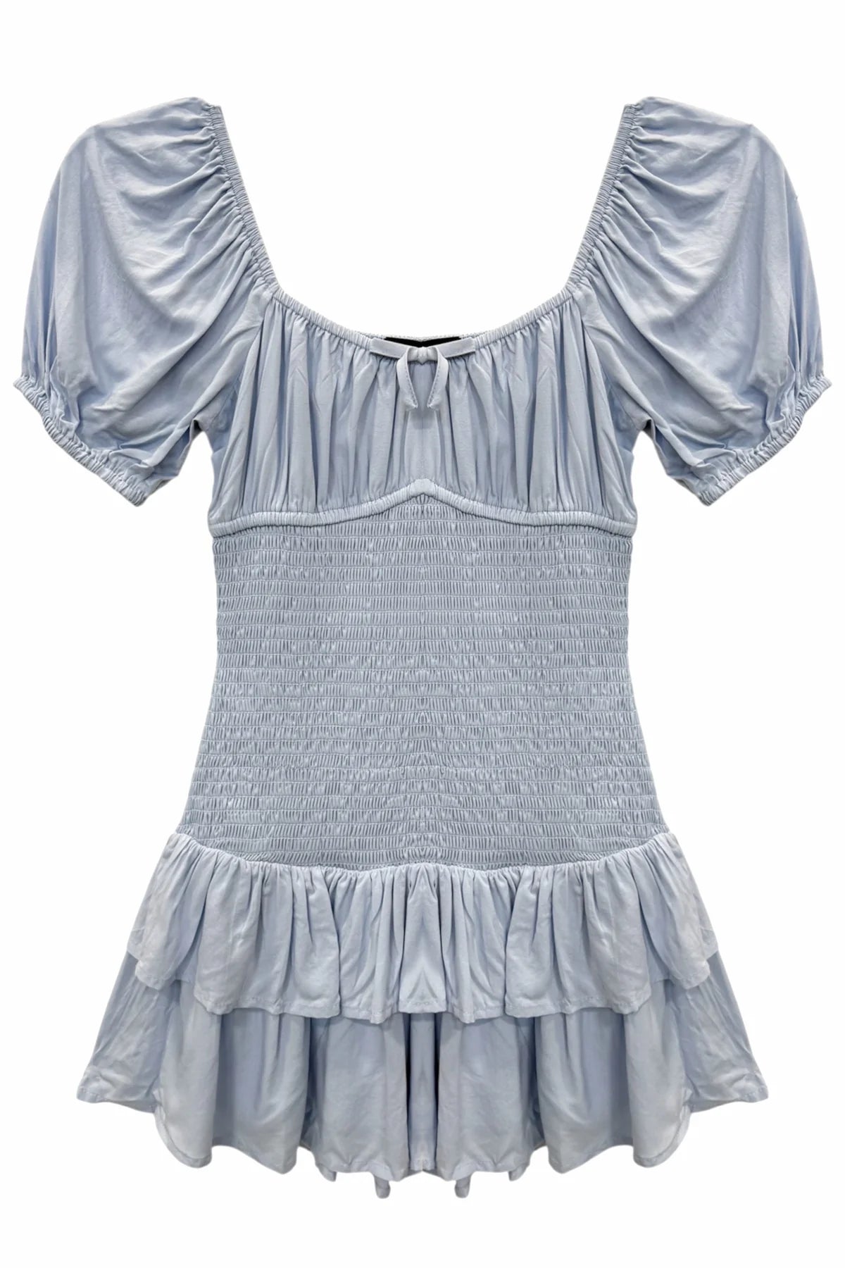 ELLIE SOLID PUFF SLEEVE DAY DRESS - KatieJNYC