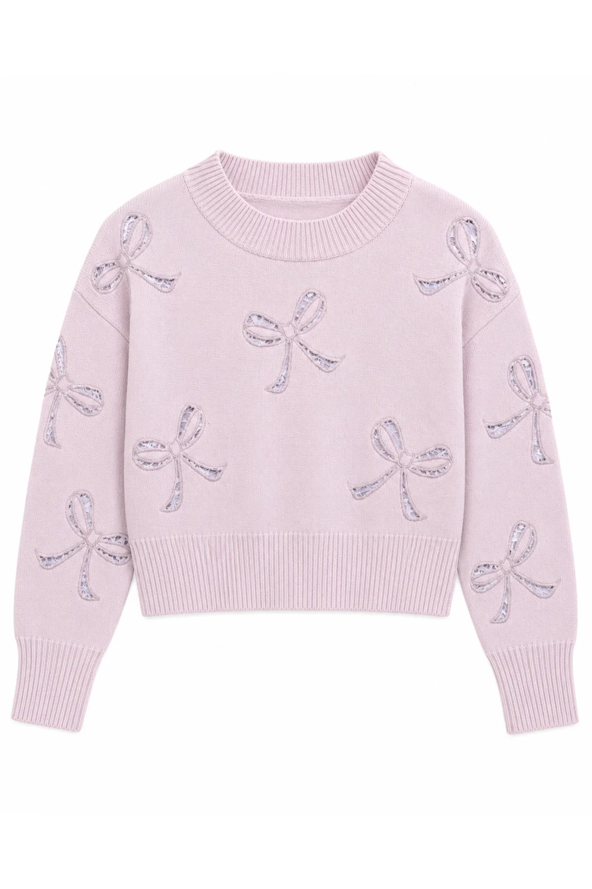Erin Bow Sweater in Baby Pink | KatieJ NYC