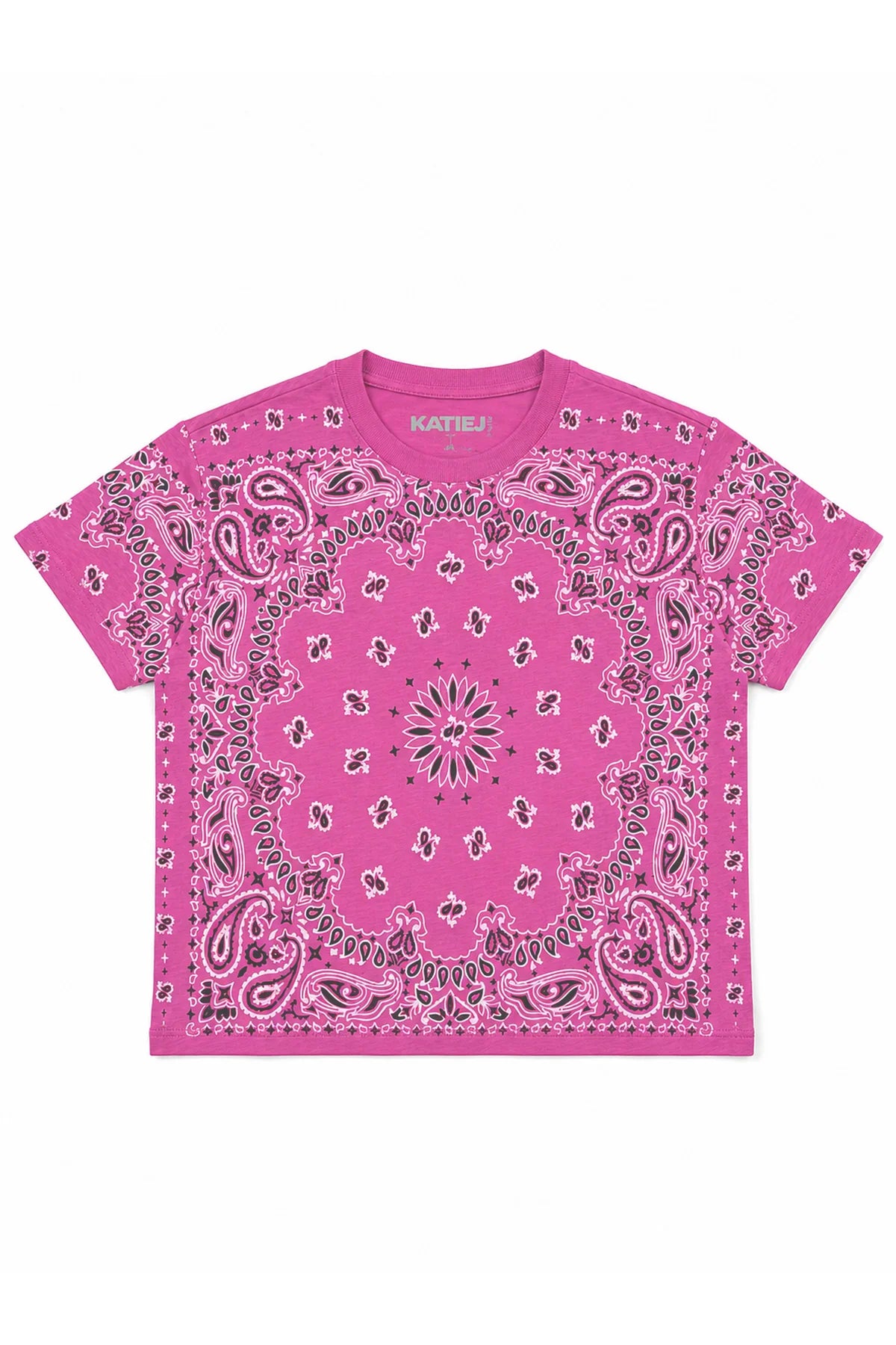 Fearless Tee in Hot Pink Bandana - KatieJ NYC
