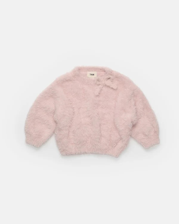 Furry Boxy Bow Baby & Toddler Sweater | 7AM Enfant