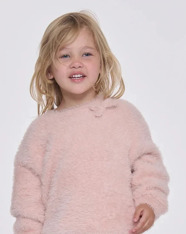Furry Boxy Bow Baby & Toddler Sweater | 7AM Enfant