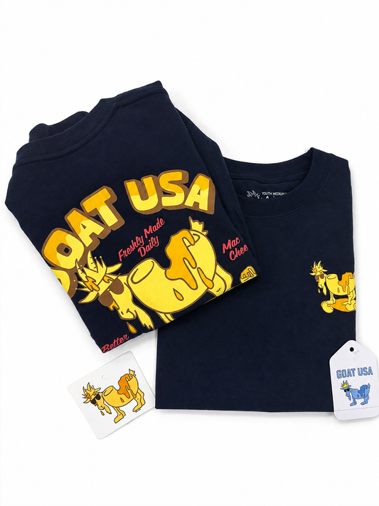 GOAT USA Chuck Cheesy Graphic Tee – Navy
