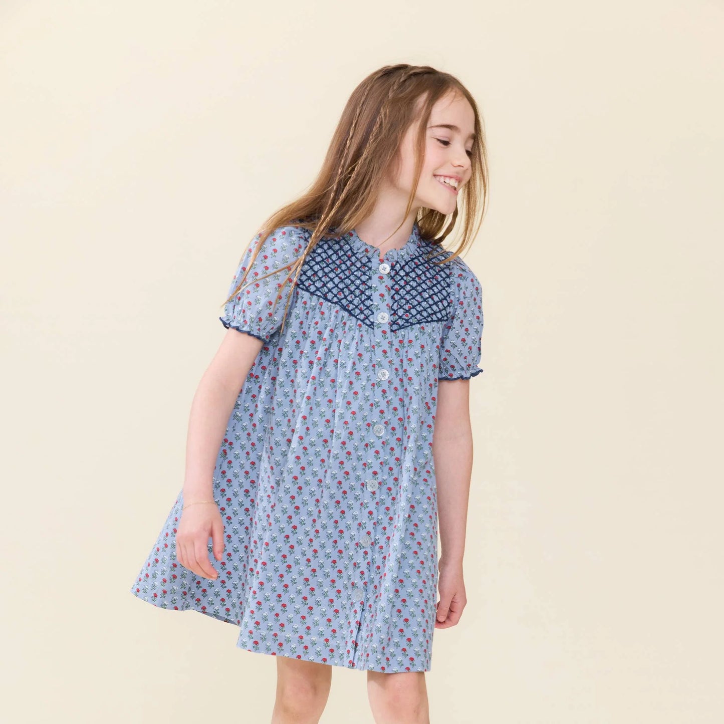 Lucia Dress light blue carnation - Pink Chicken