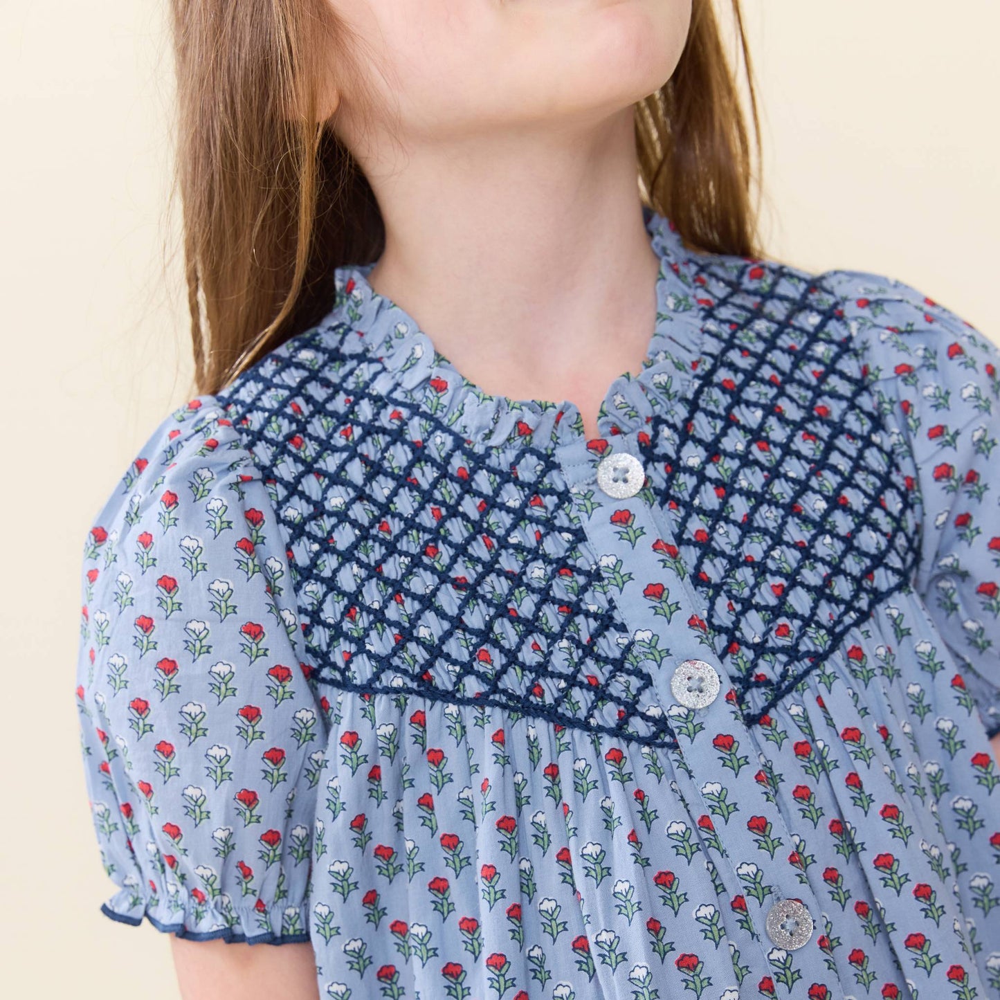 Lucia Dress light blue carnation - Pink Chicken