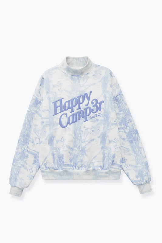 Soft Blue Camo Mockneck Sweatshirt - Happy Camp3r
