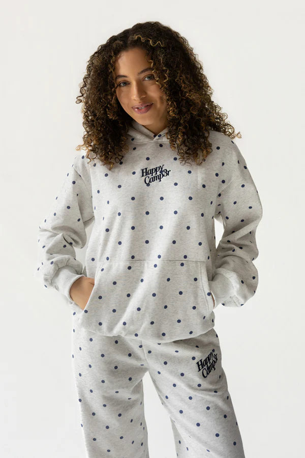 Heather Gray Polka Dot Applique Hoodie