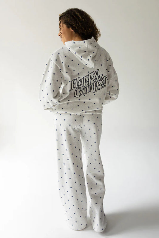 Heather Gray Polka Dot Applique Hoodie - Happy Camper Junior