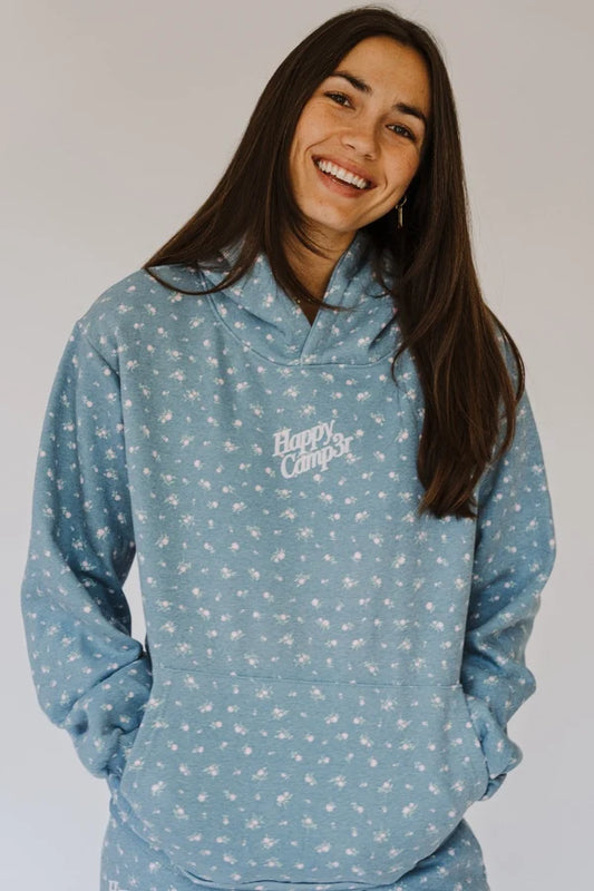 Teal Peony Tween Hoodie | Happy Camp3r