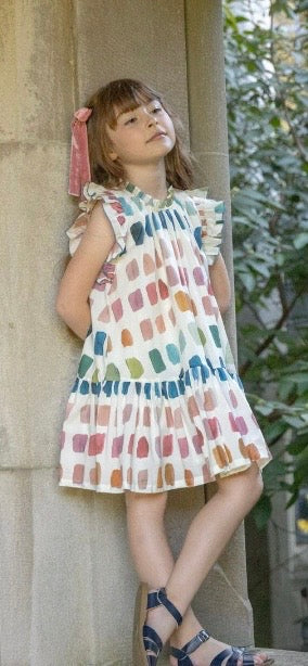 Pink Chicken - Little Girls Harper Dress - Paint Swatches