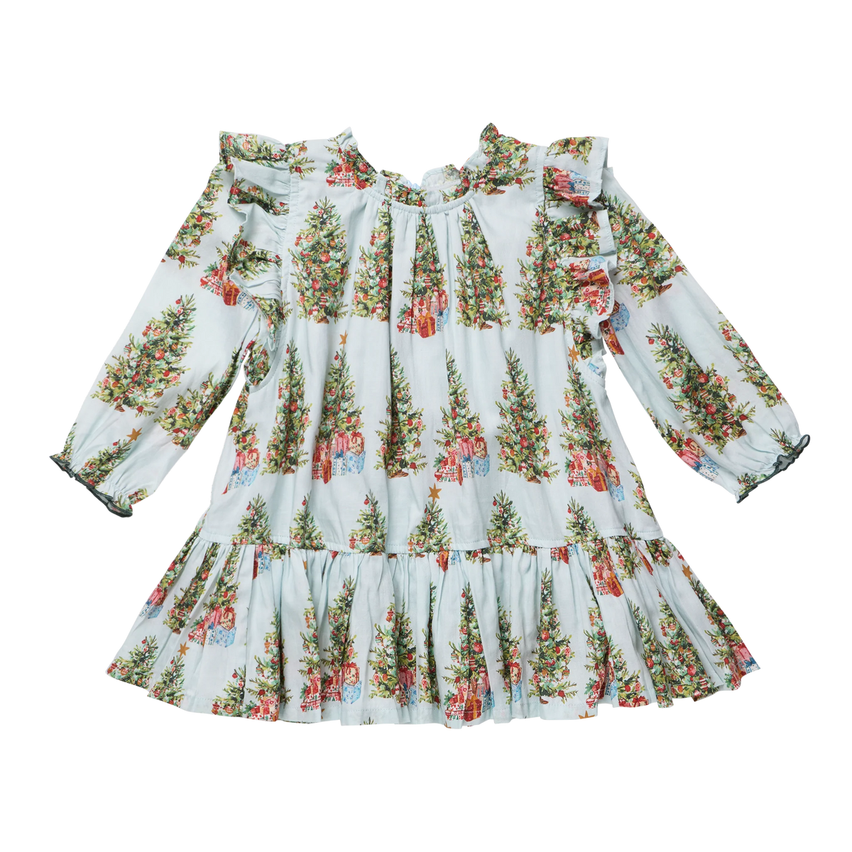 Harper Dress Trees & Presents - Pink Chicken