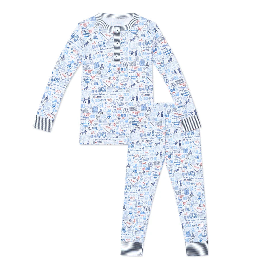 Hockey Two Piece Kids Henley Pjs - Joy Street