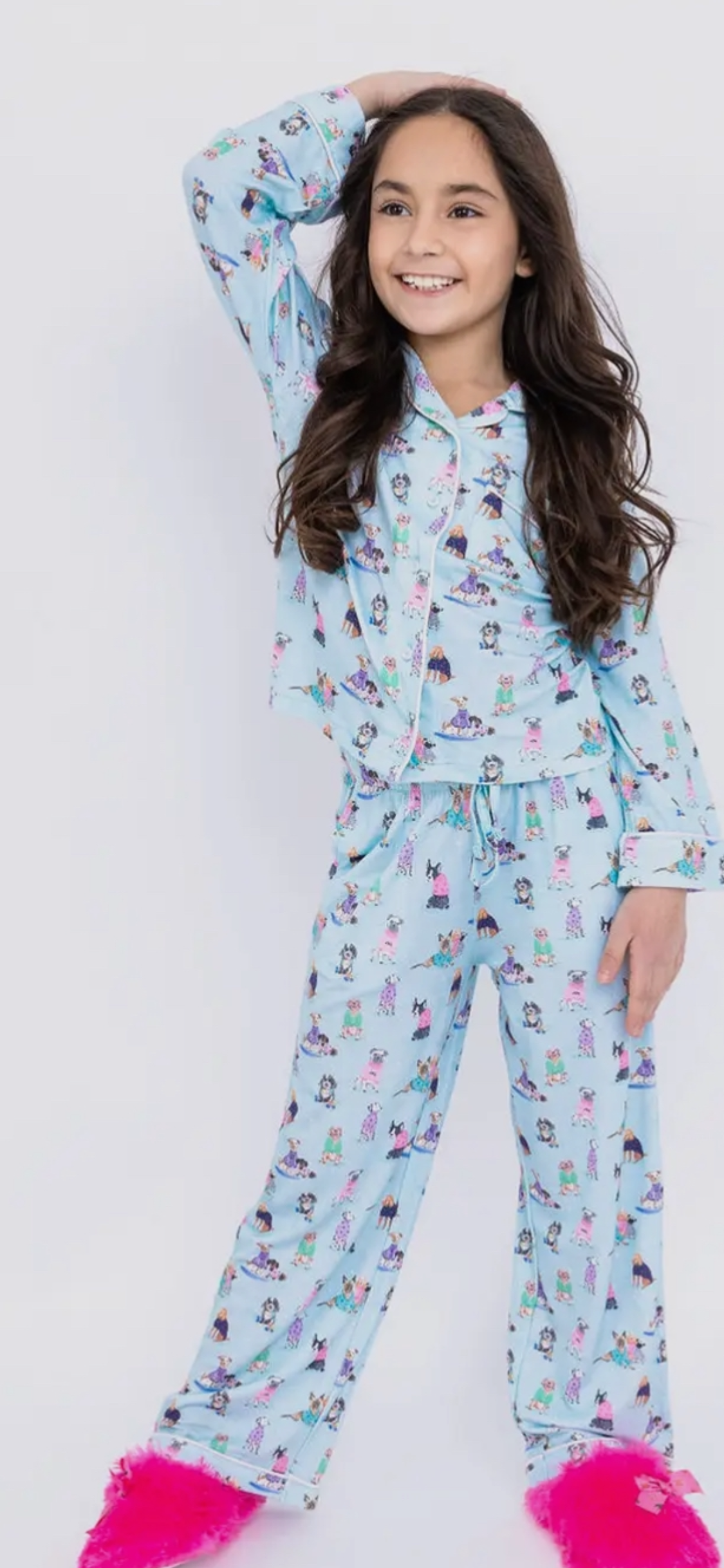 Puppies Long Sleeve Jersey Pajama Pant Set - Preppy Goose