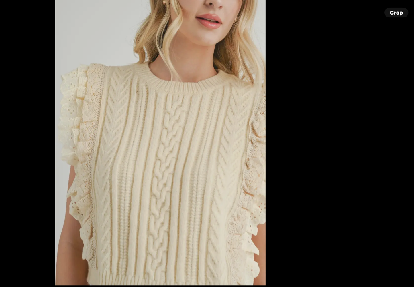 Ruffle Sweater Vest - Ivory