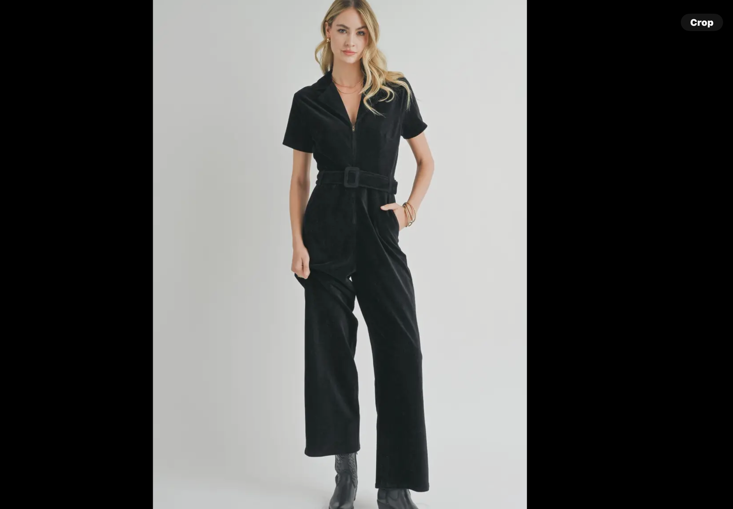 Corduroy Jump Suit - Black