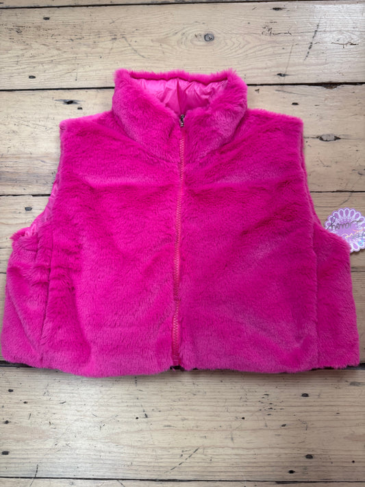 Reversible Fur/Nylon Crop Vest - Love Daisy