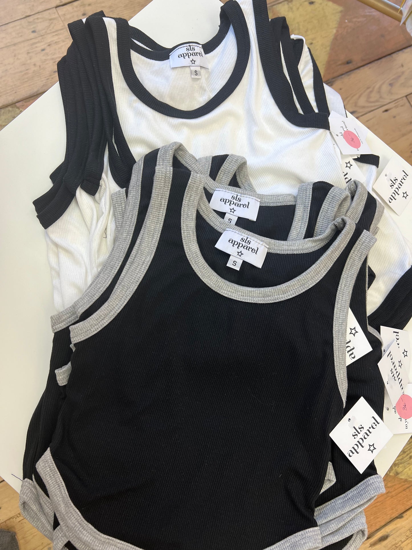 Rib Tank Top w/contrast trim - SLS