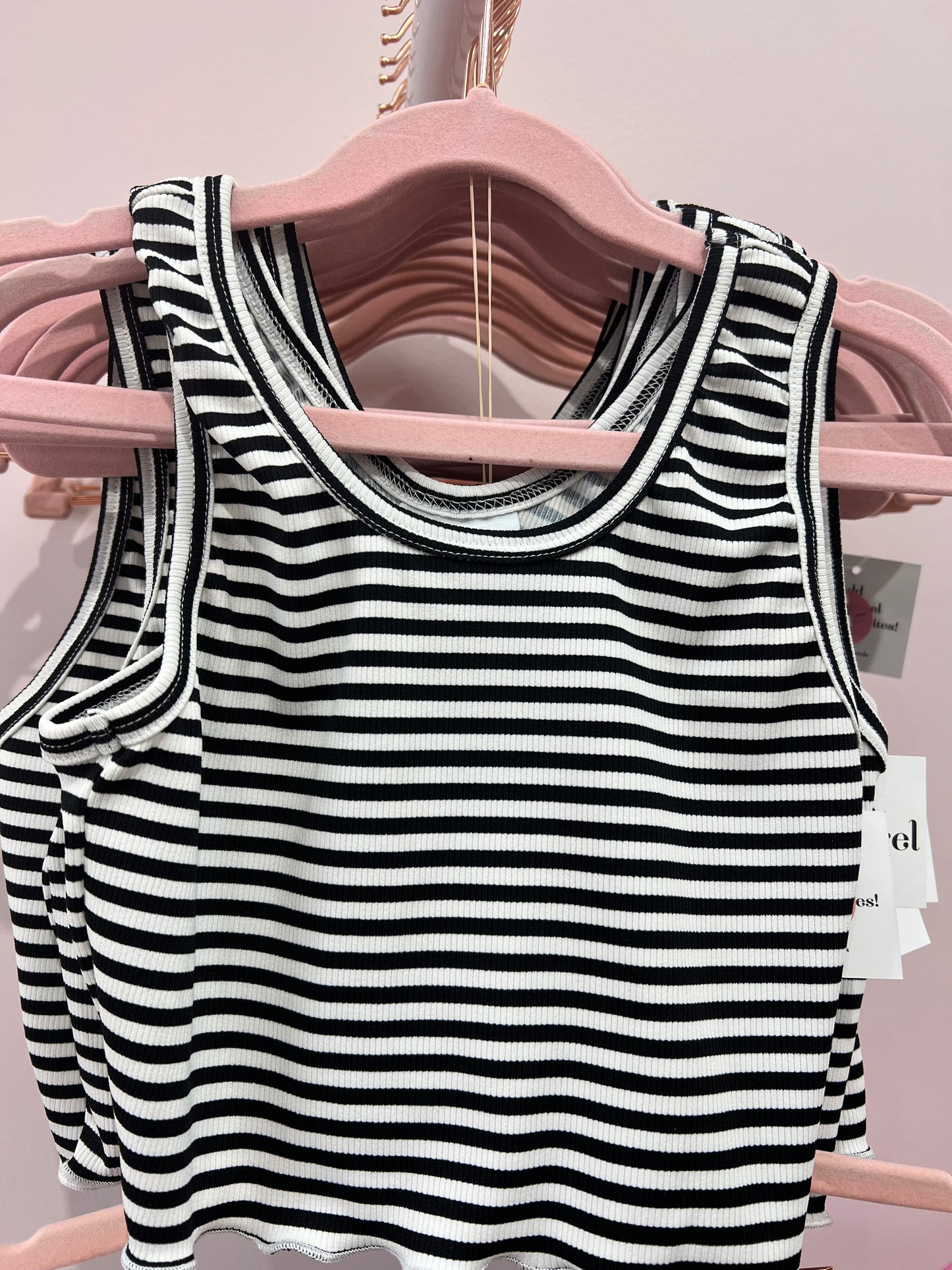 Black and White Stripe tank - SLS