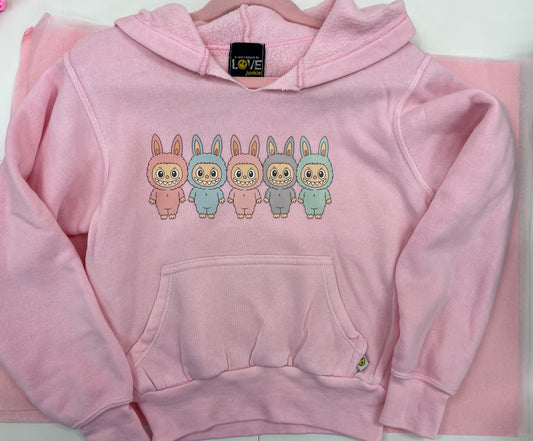 Pink Fleece Pullover w/Labubus - Love junkie