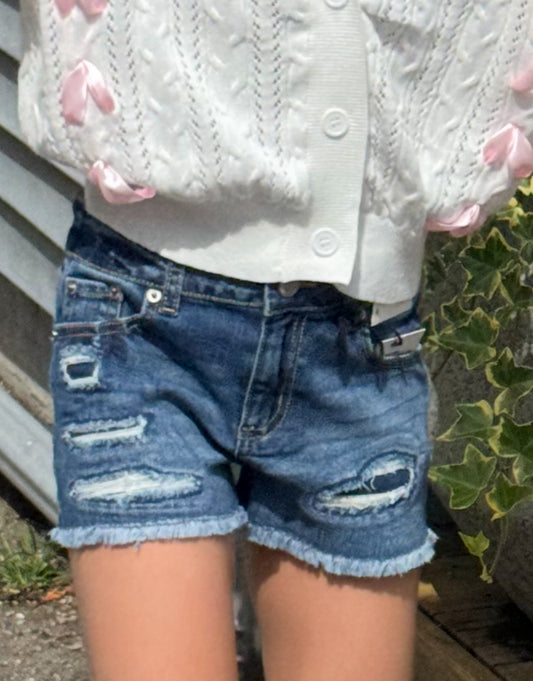 High Rise Destructed Super Shortie Short - Jordache