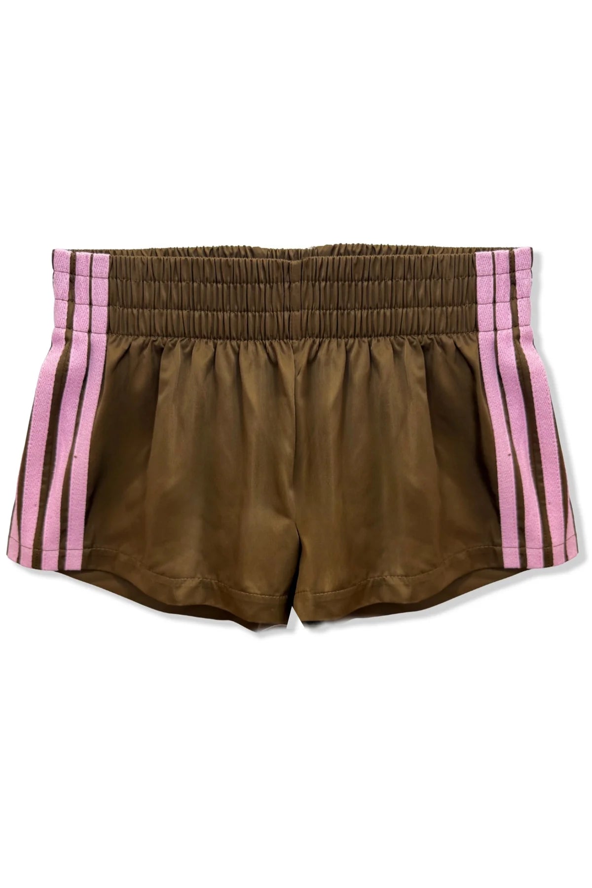Jordyn Contrast Shorts in Chocolate/Baby Pink - KatieJ NYC