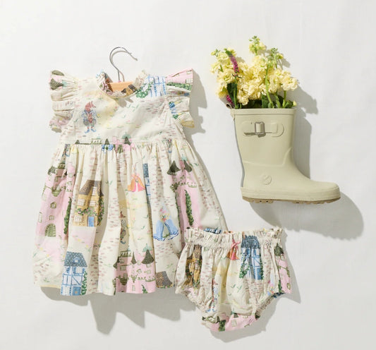 Pink Chicken - Baby Girl Jennifer Dress - Whimsical Castle