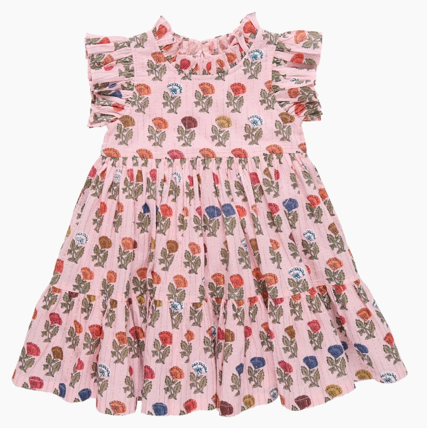 Pink Chicken - Girls Jennifer Dress - Multi Flower Drop