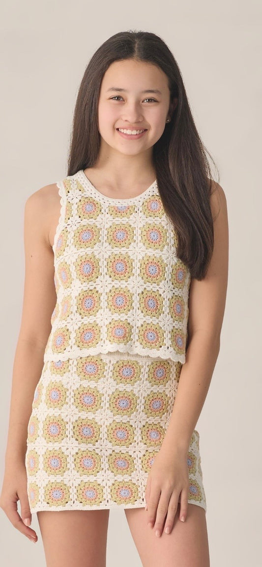 Rylee & Cru - Crochet Citron Daisy Tank Set