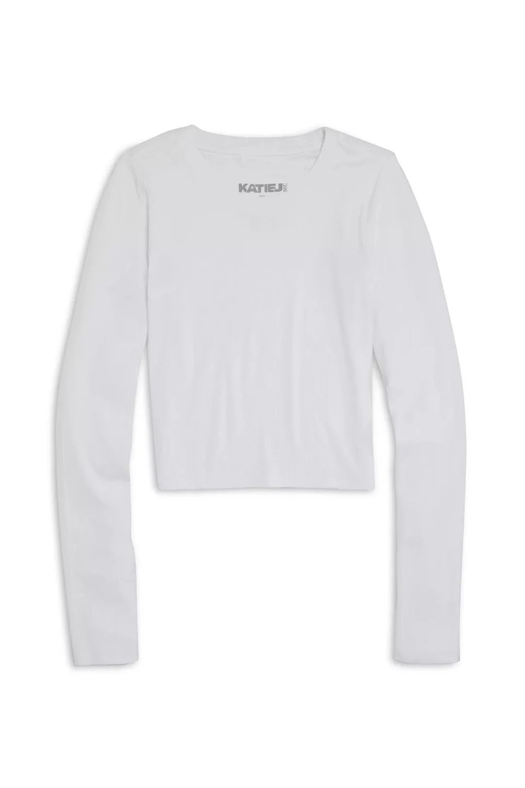 Tween Livi Long Sleeve Winter White Ribbed Crop Tee