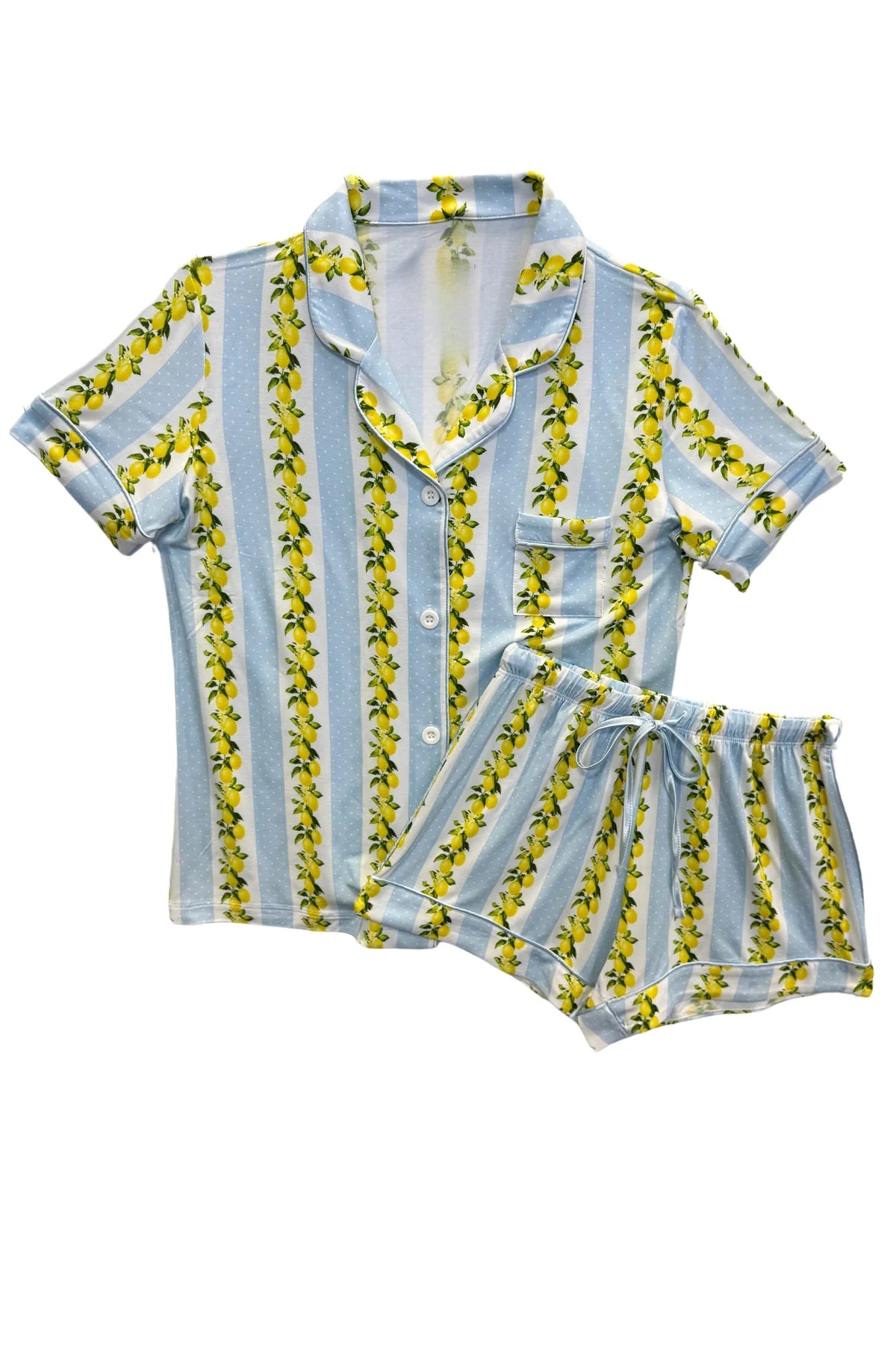 Junior Lynn Shorts Lounge Set Lemon Print - KatieJNYC