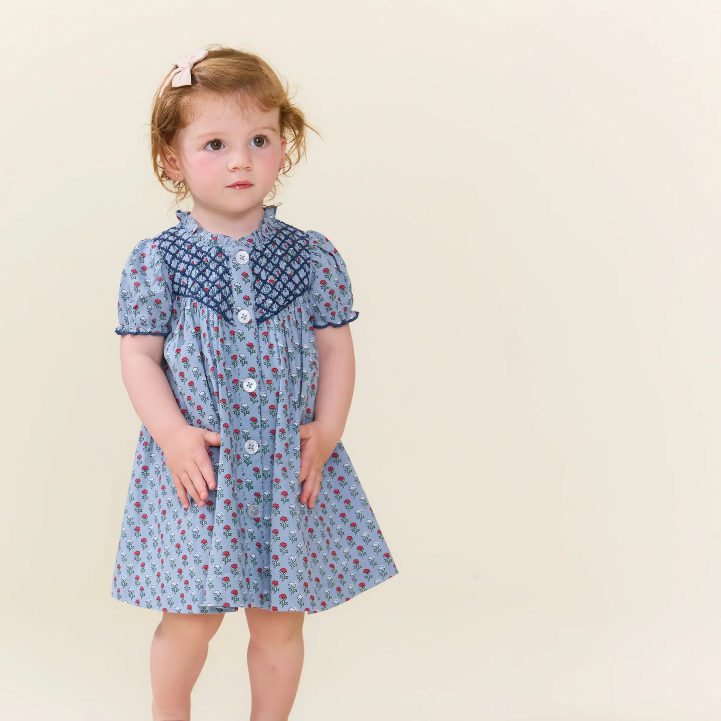 Lucia Dress set (baby)  light blue carnation - Pink Chicken