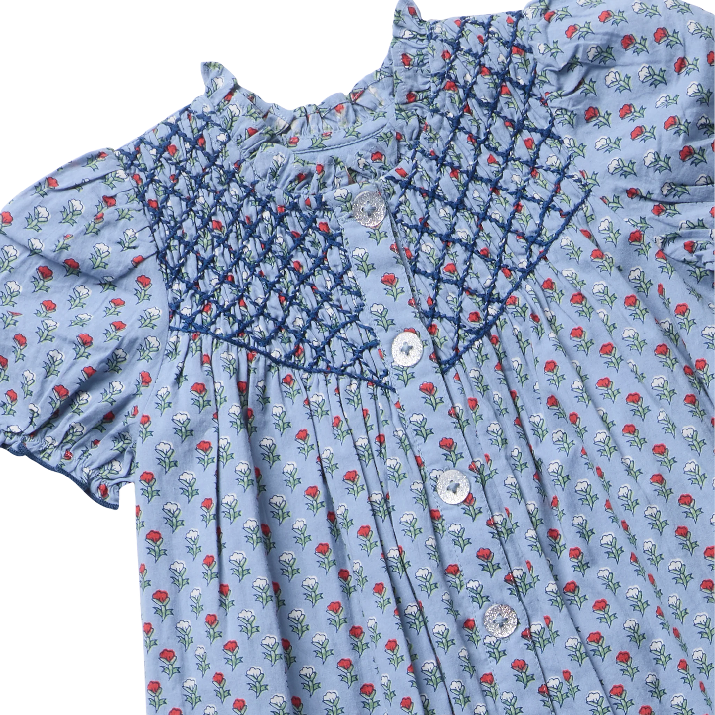 Lucia Dress set (baby)  light blue carnation - Pink Chicken