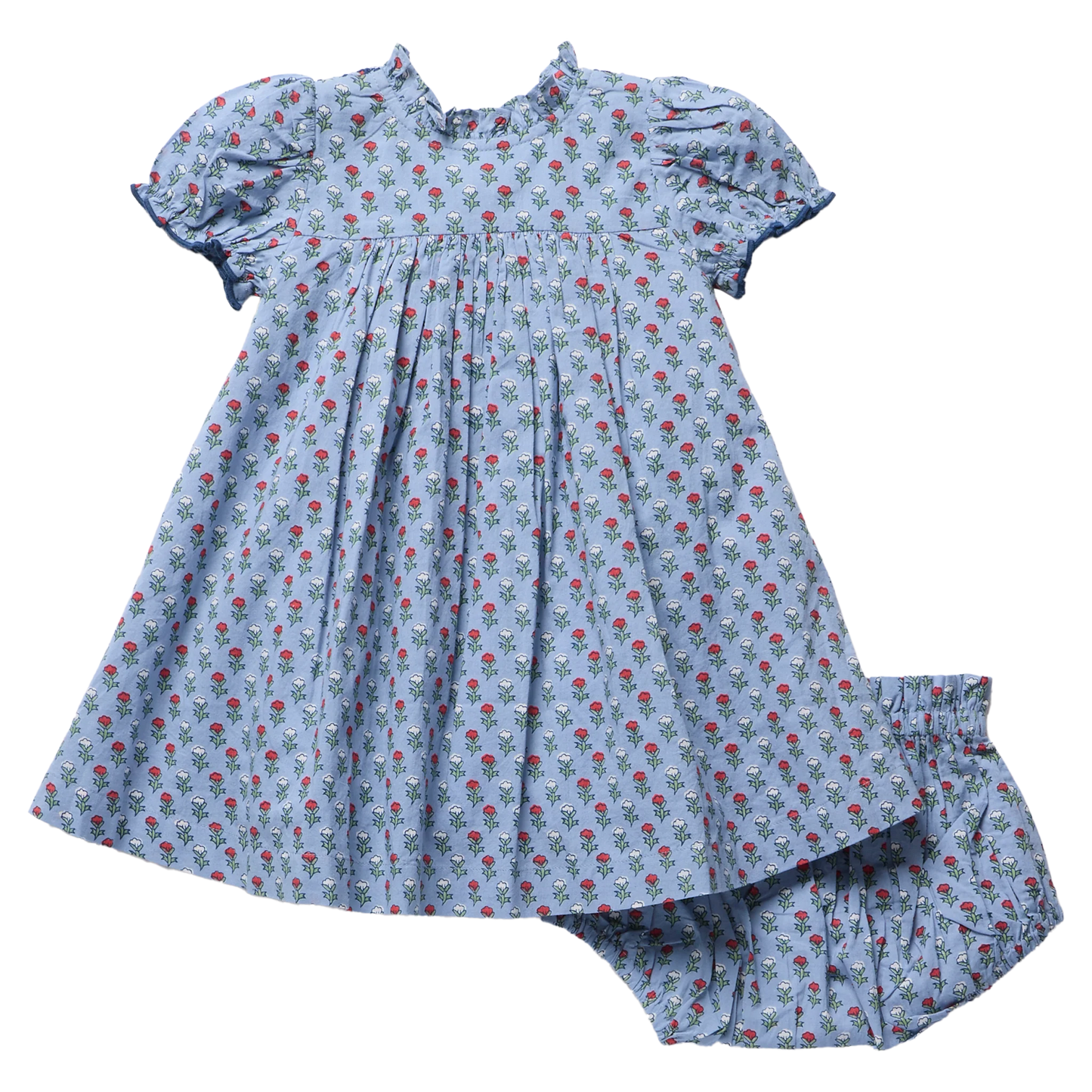 Lucia Dress set (baby)  light blue carnation - Pink Chicken