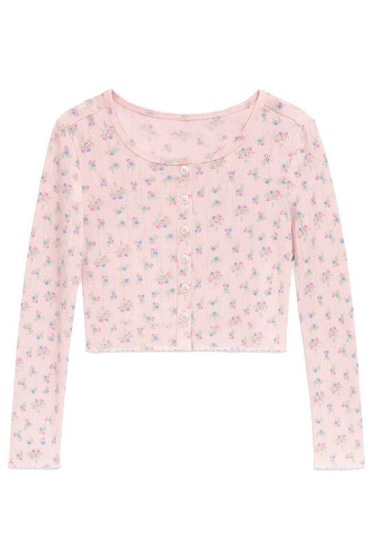 Marina Button Down Cardigan in Perfect Petals - KatieJNYC