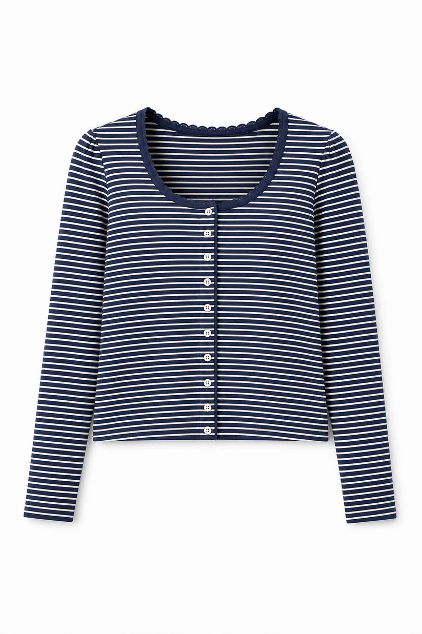 Marni Navy & White Stripe Button Down | Theme NYC
