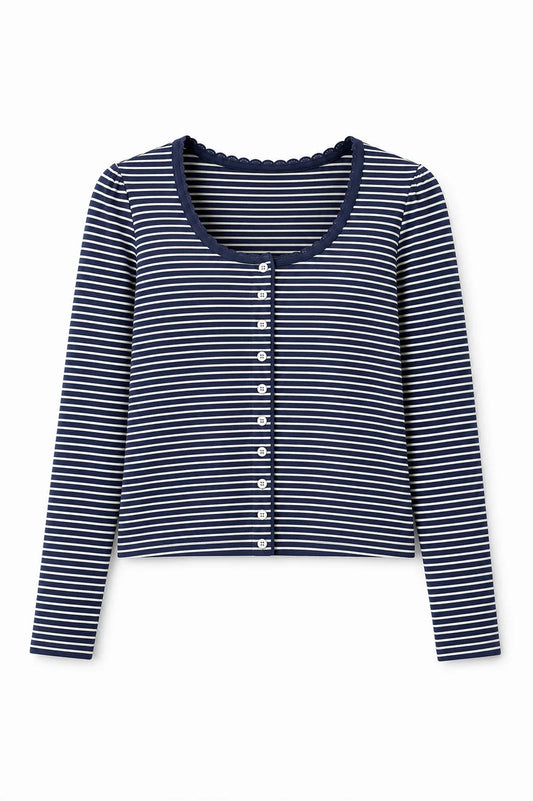 Marni Navy & White Stripe Button Down | Theme NYC