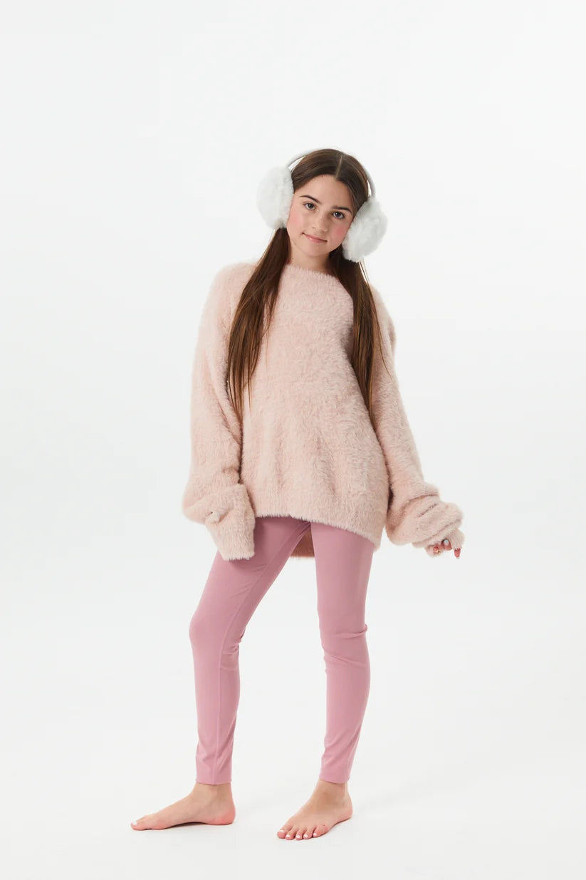 Maya Light Pink Fluffy Drop Shoulder Sweater | Theme NYC