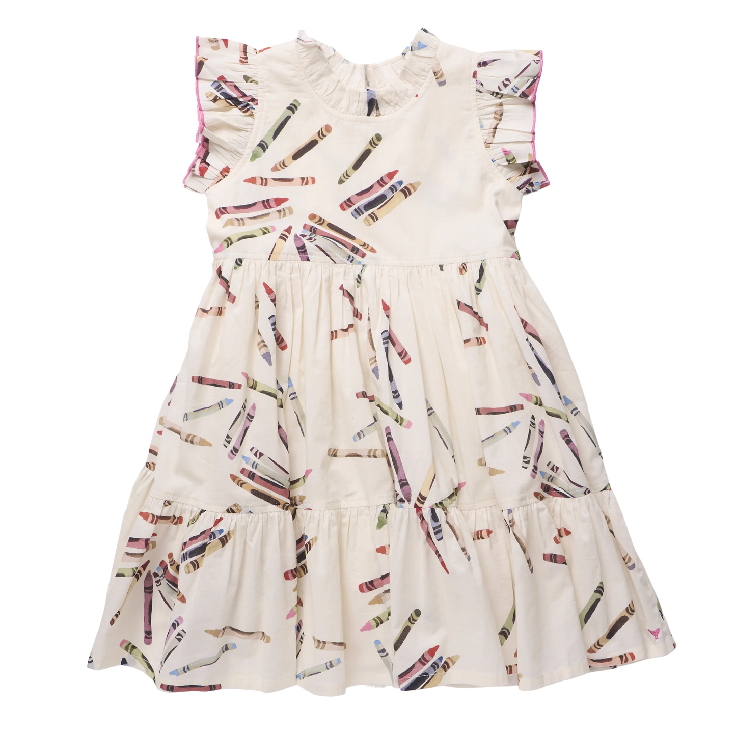 Jennifer Dress in tossed crayons - Pink Chicken